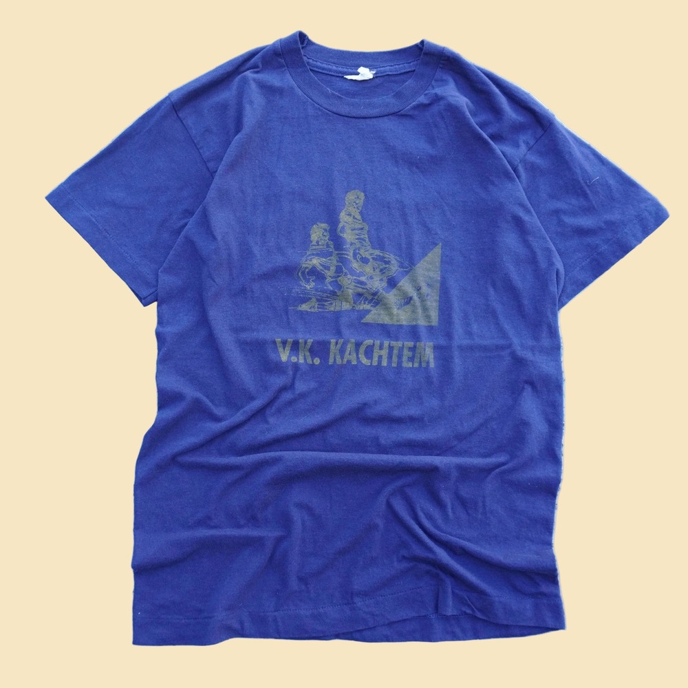 Vintage Screen Stars VK Kachtem Soccer T-Shirt Mens Medium Blue Single Stitch - Picture 1 of 3